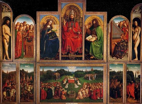 Le Polyptyque de Jan van Eyck à Saint-Bavon: Un Voyage Chromatique à Travers la Foi et l'Histoire !